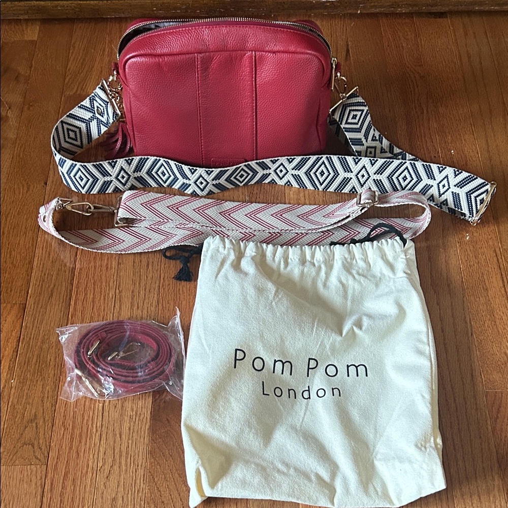 Pom Pom London Red Crossbody Bag